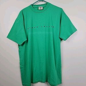 Oneita Vintage Single Stitch Crew Neck Block Island Short Sleeve Tee Large
